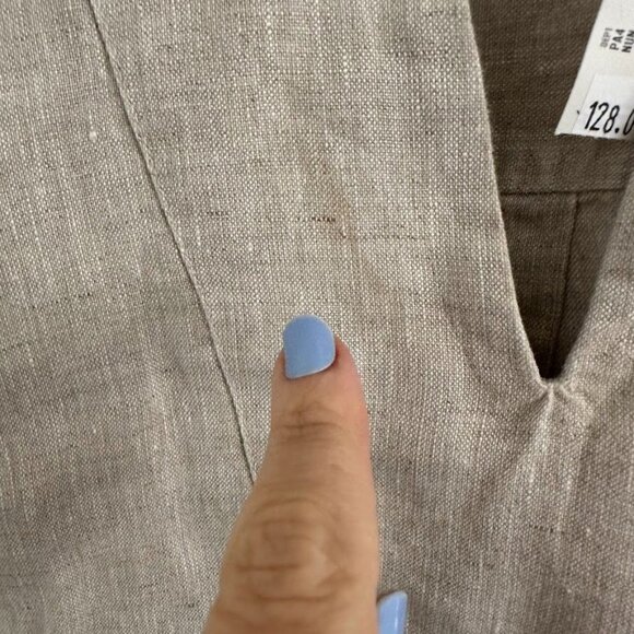 Madewell V-Neck Mini Dress in 100% Linen in Natural Undyed - Picture 7 of 9